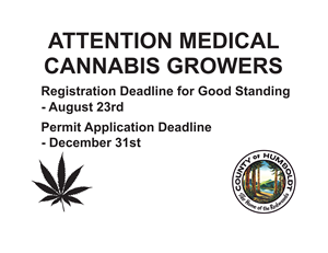 Registration and application deadlines for medical cannabis growers